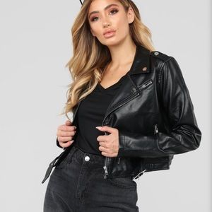 Faux Leather Moto Jacket
